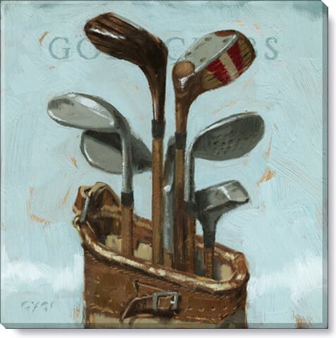 Golf Clubs Giclee Wall Art