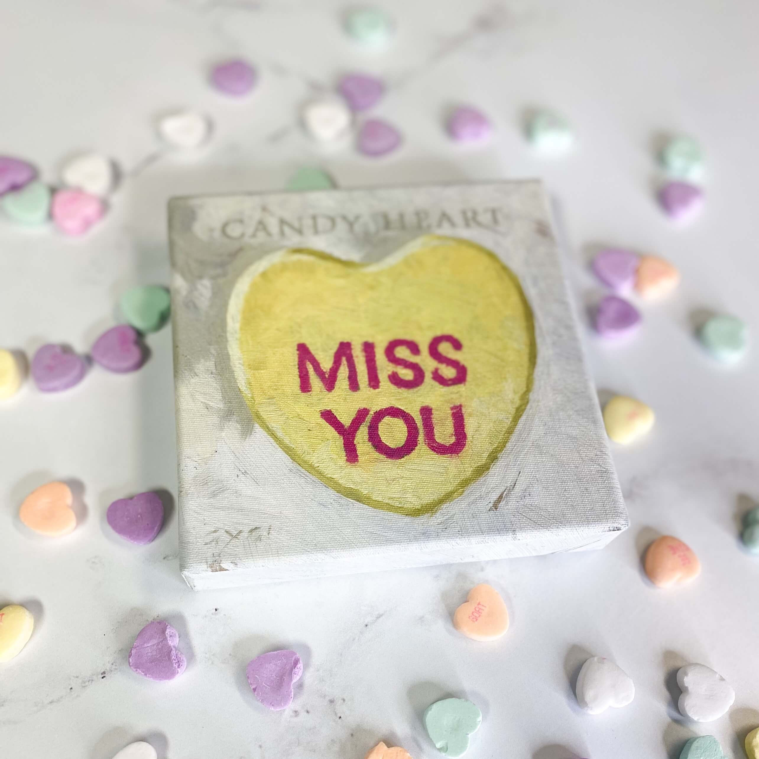 Yellow Candy Heart Giclee Wall