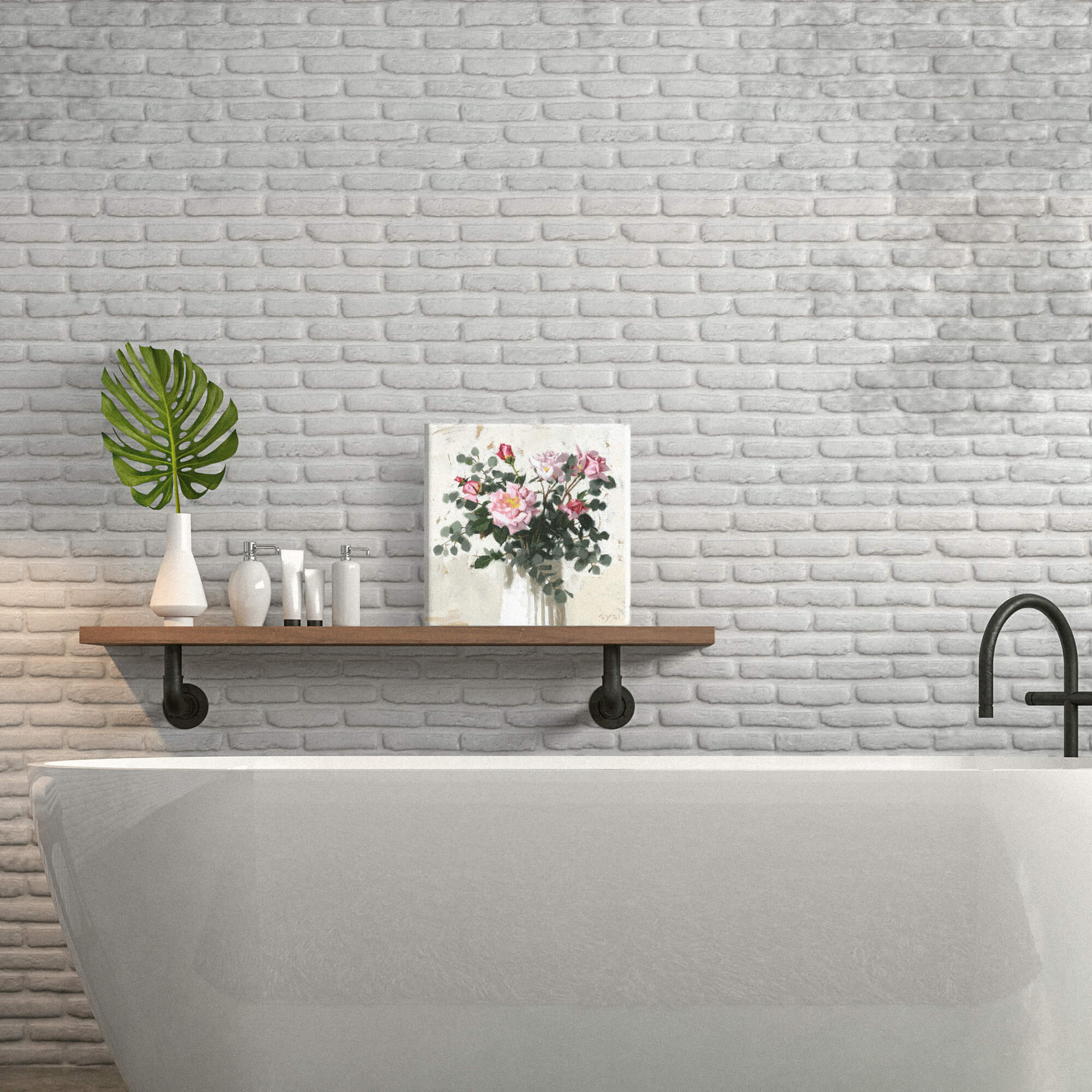 Pink Rose Bouquet Canvas Art