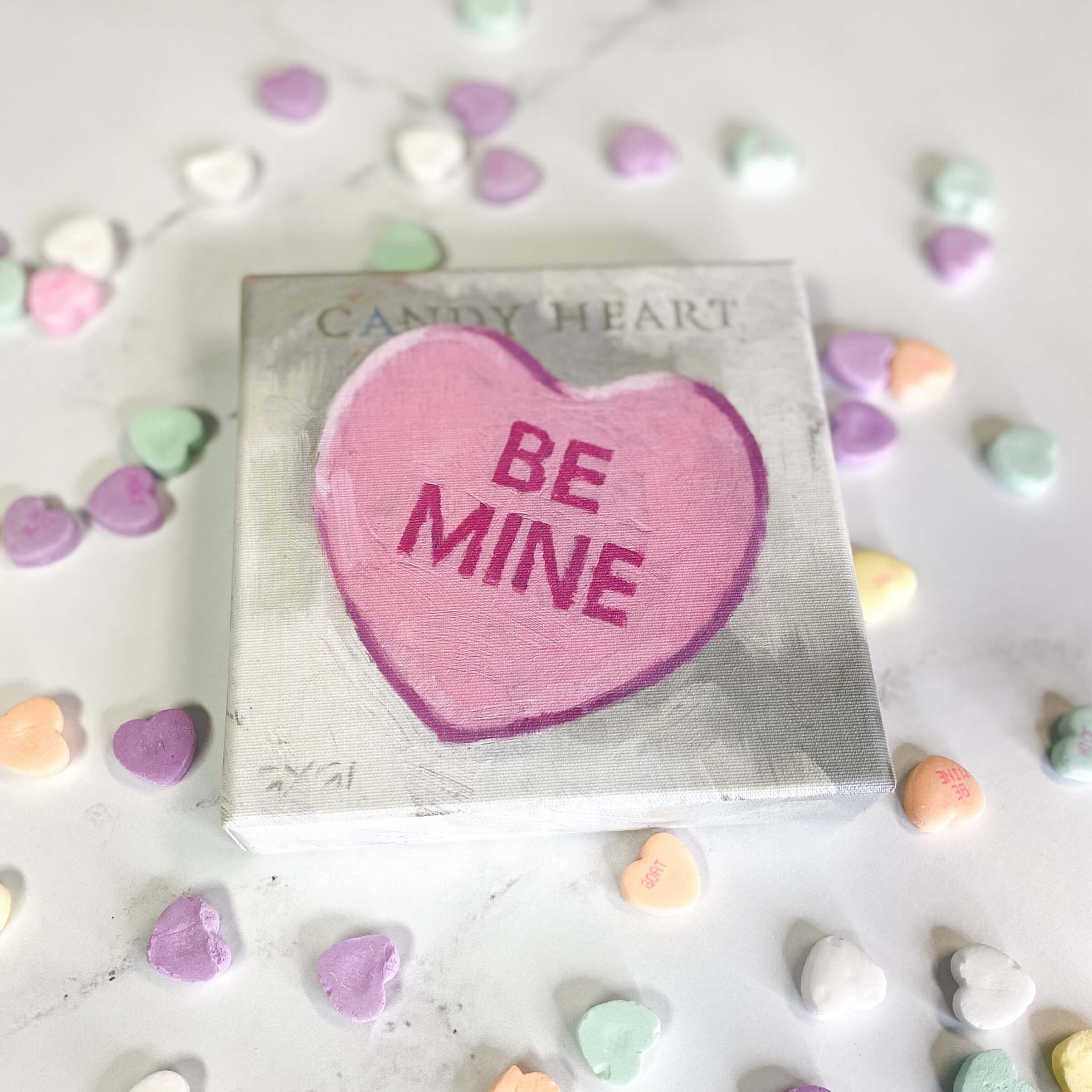 Pink Candy Heart Giclee Art