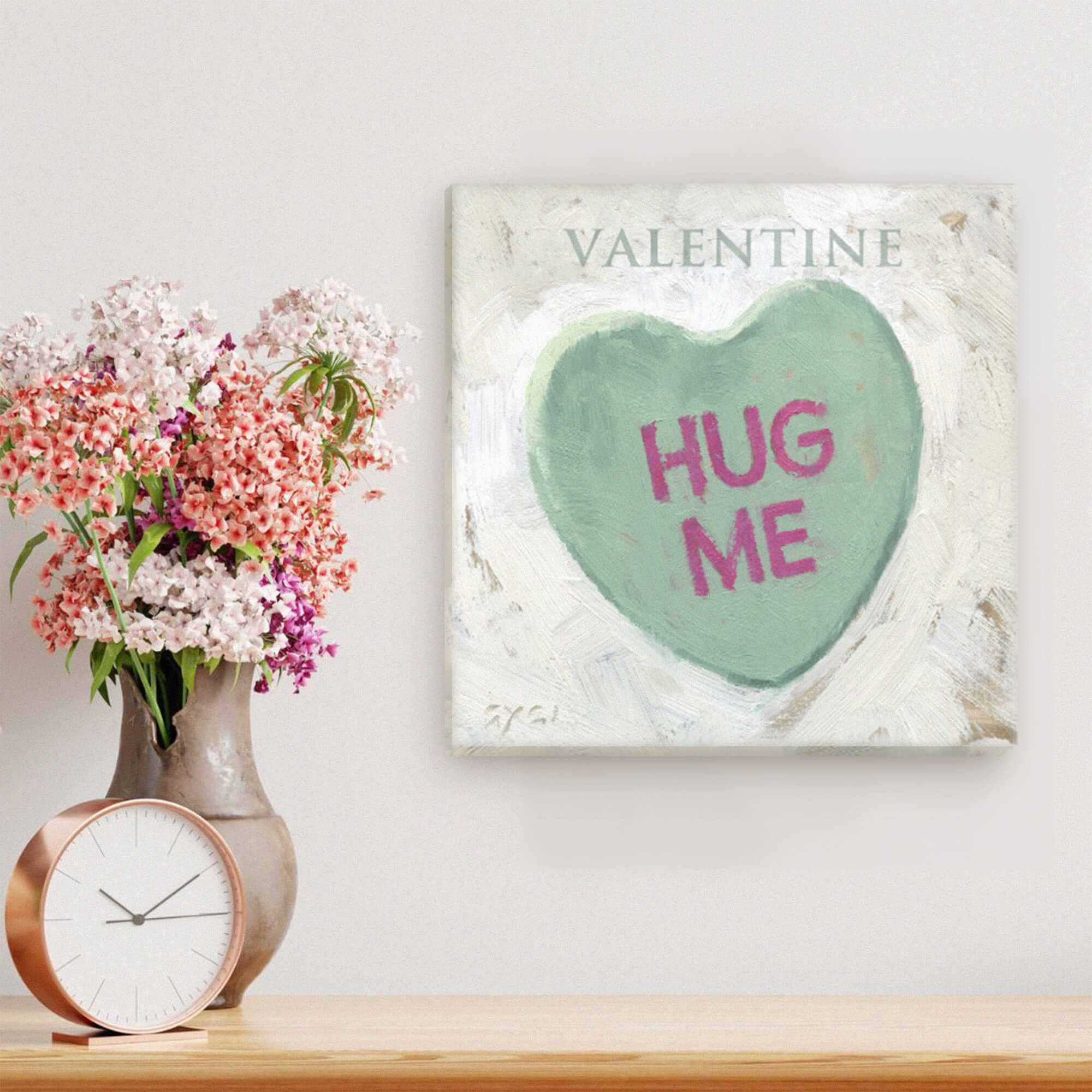 Green Candy Heart Giclee Wall