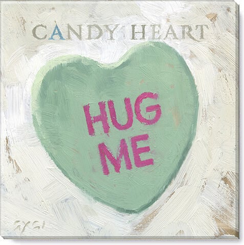 Green Candy Heart Giclee Wall
