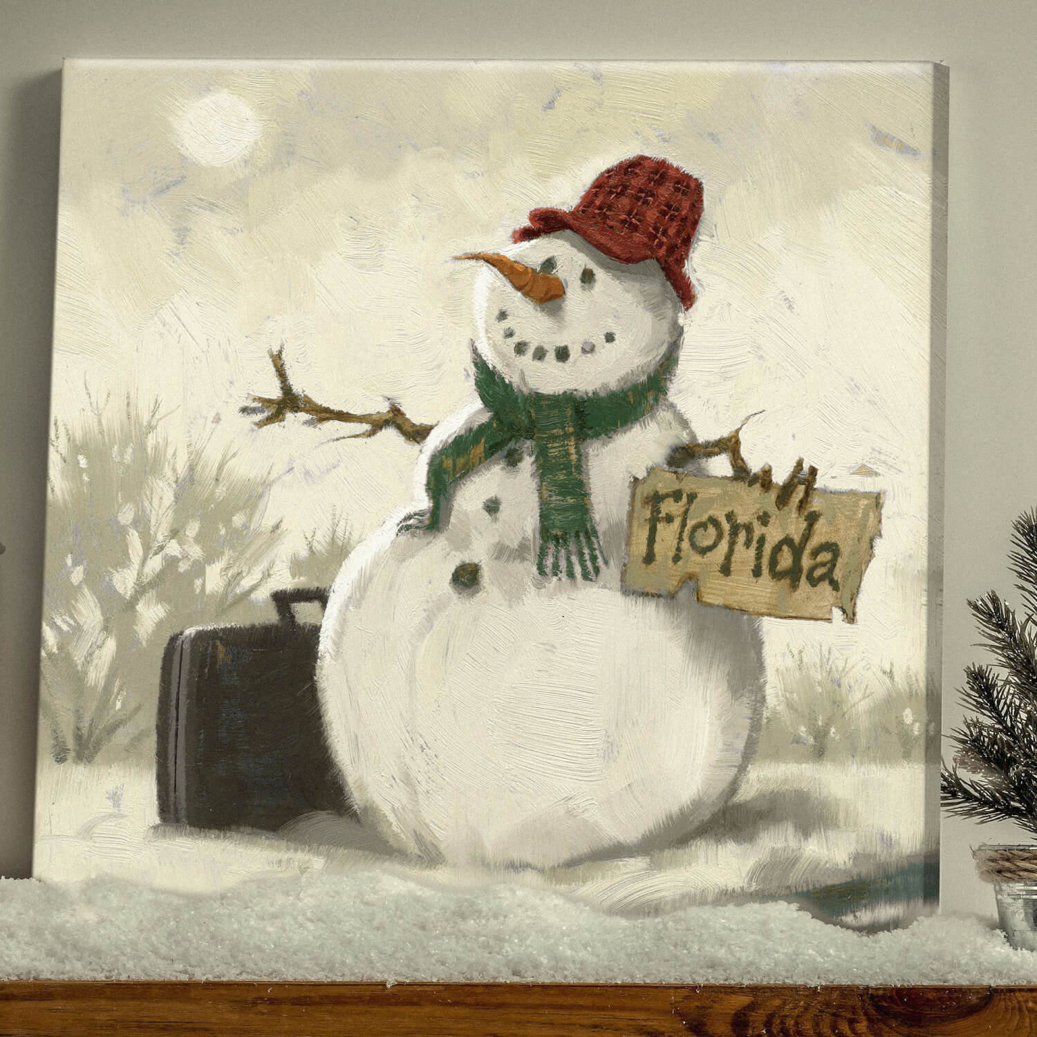 Snowman/Suitcase Giclee Art