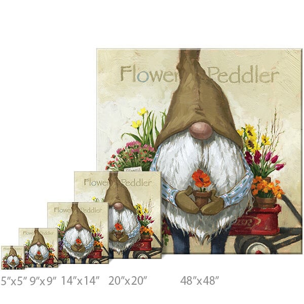 Flower Peddler Gnome Wall Art