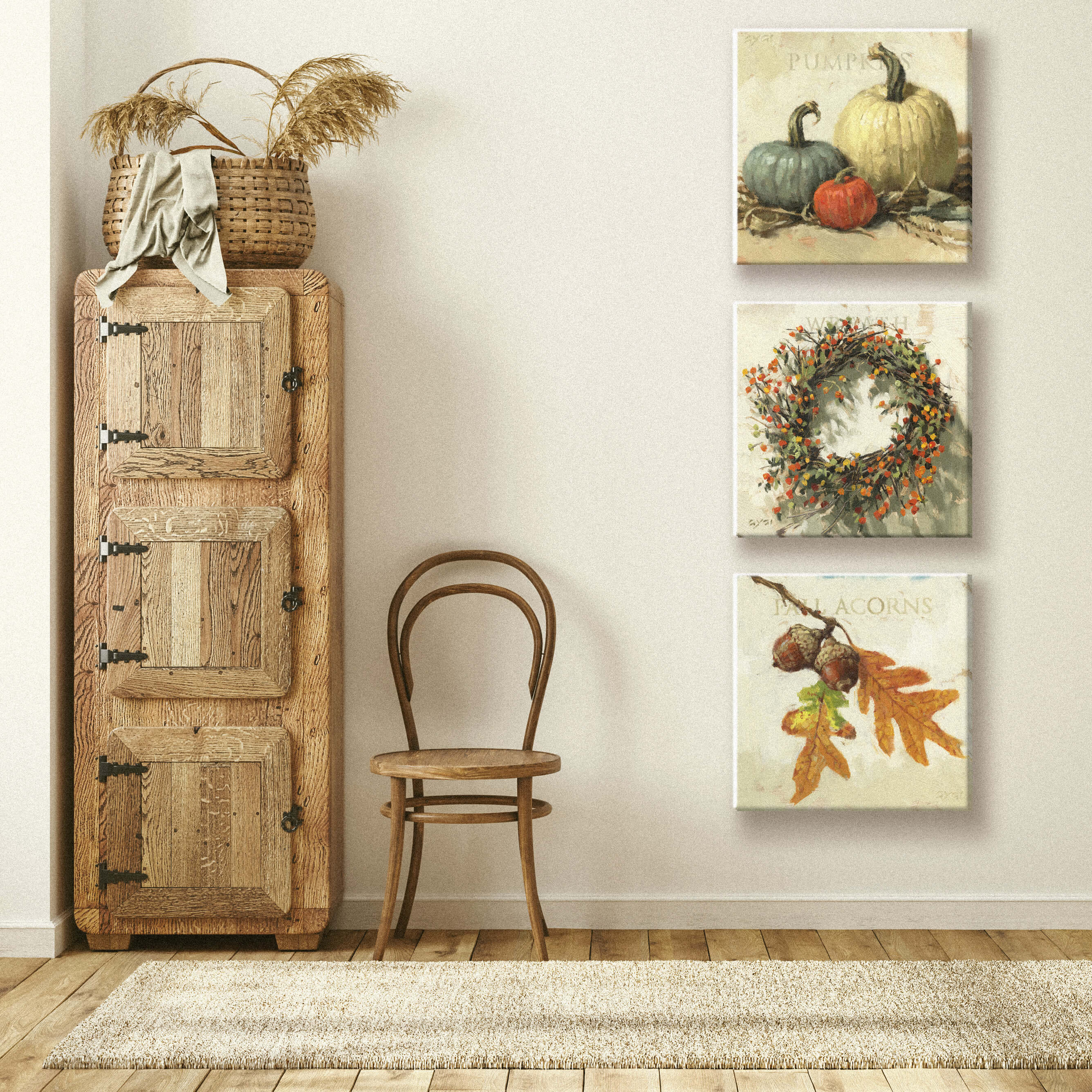 Pumpkin Trio Giclee Wall Art