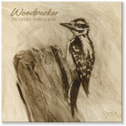 Sepia Downy Woodpecker Art