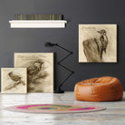 Sepia Downy Woodpecker Art
