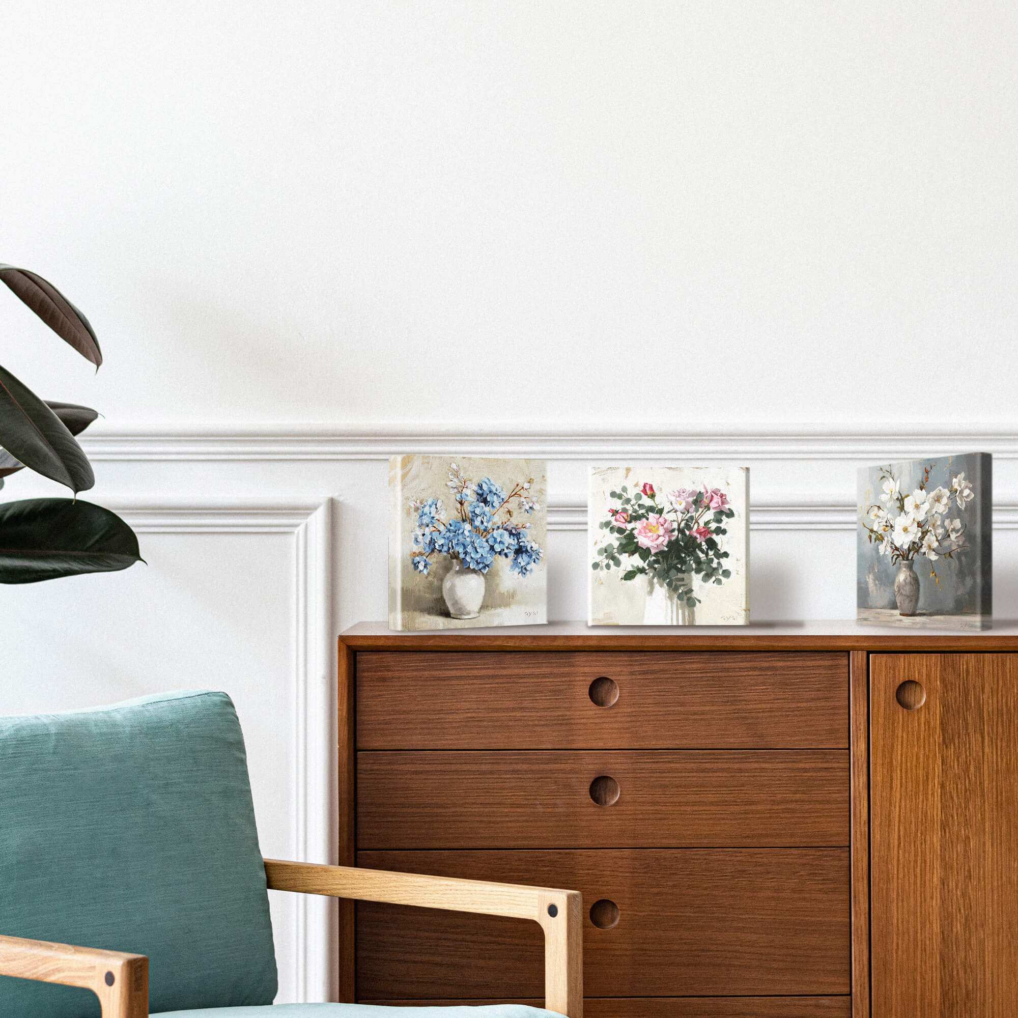 Pink Rose Bouquet Canvas Art