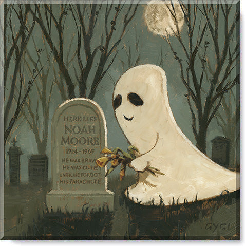 Tombstone Whimsical Ghost Canvas Wall Art – Darren Gygi Home